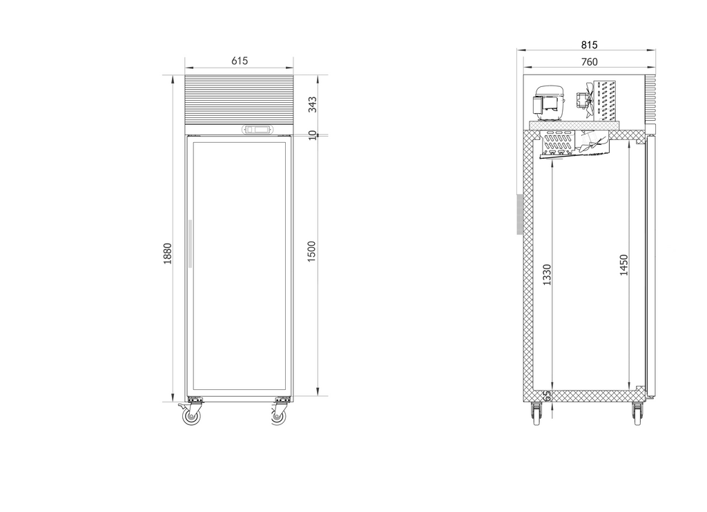 Single Door Upright Fridge/CRT24-1