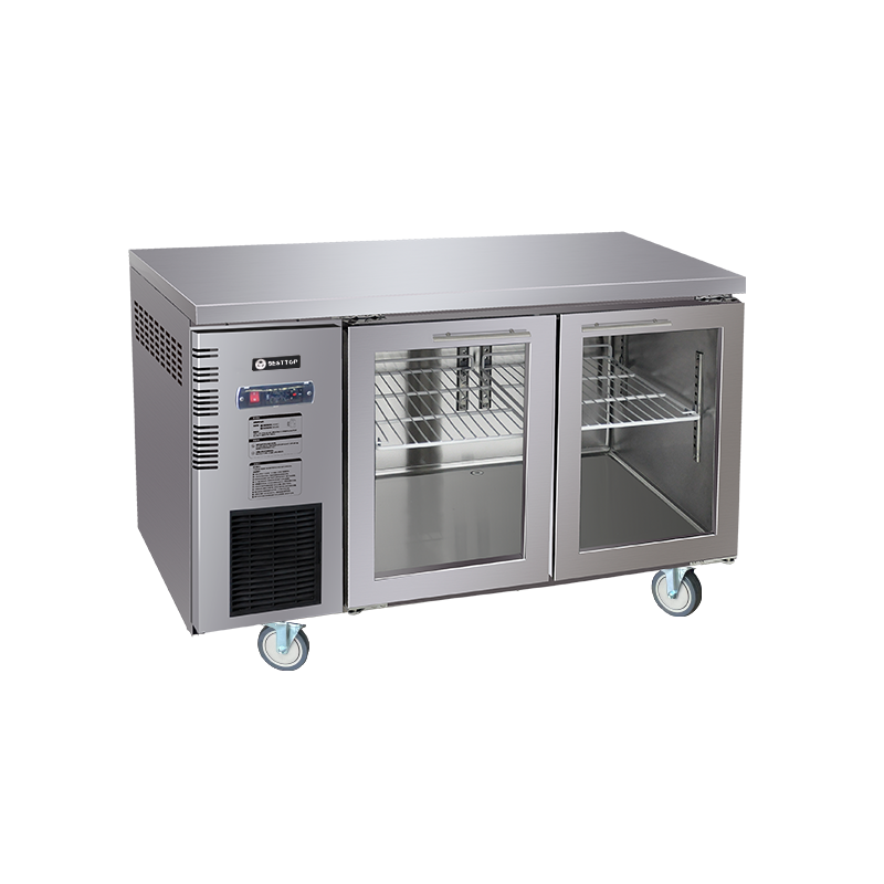Under Bench Glass Door Fridge 1200mm/CUR12-2SG-600(600mm depth)