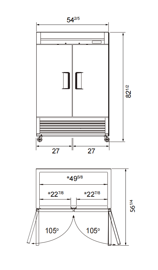 Double Door Upright Fridge Bottom Mount/YR-49