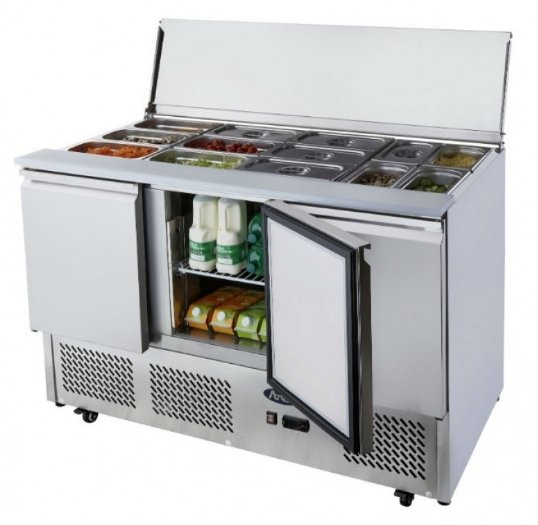 Atosa 3 Doors Sliding Lid Saladette Fridge 1365mm - ESL3850