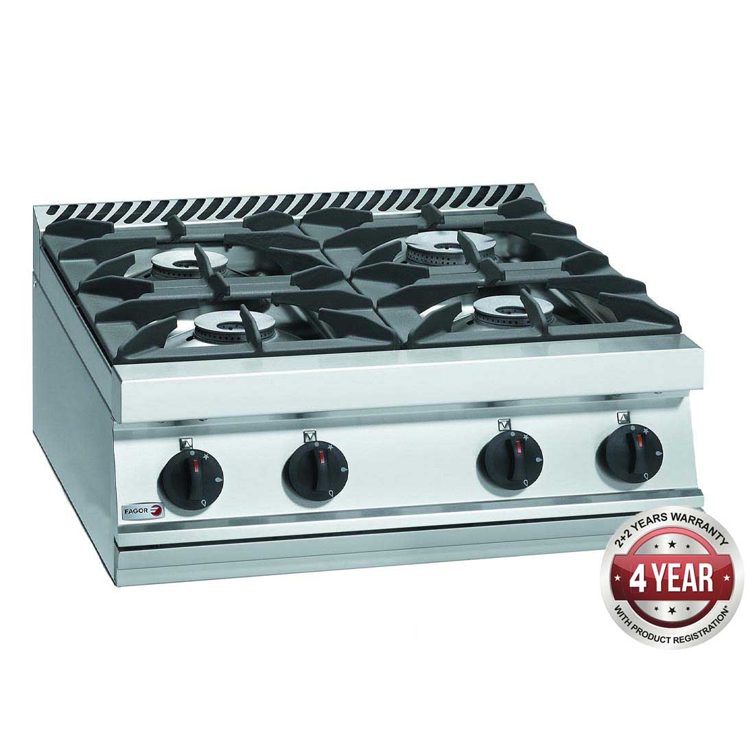 FAGOR 700 SERIES NATURAL GAS 4 BURNER SS BOILING TOP CG7-40H
