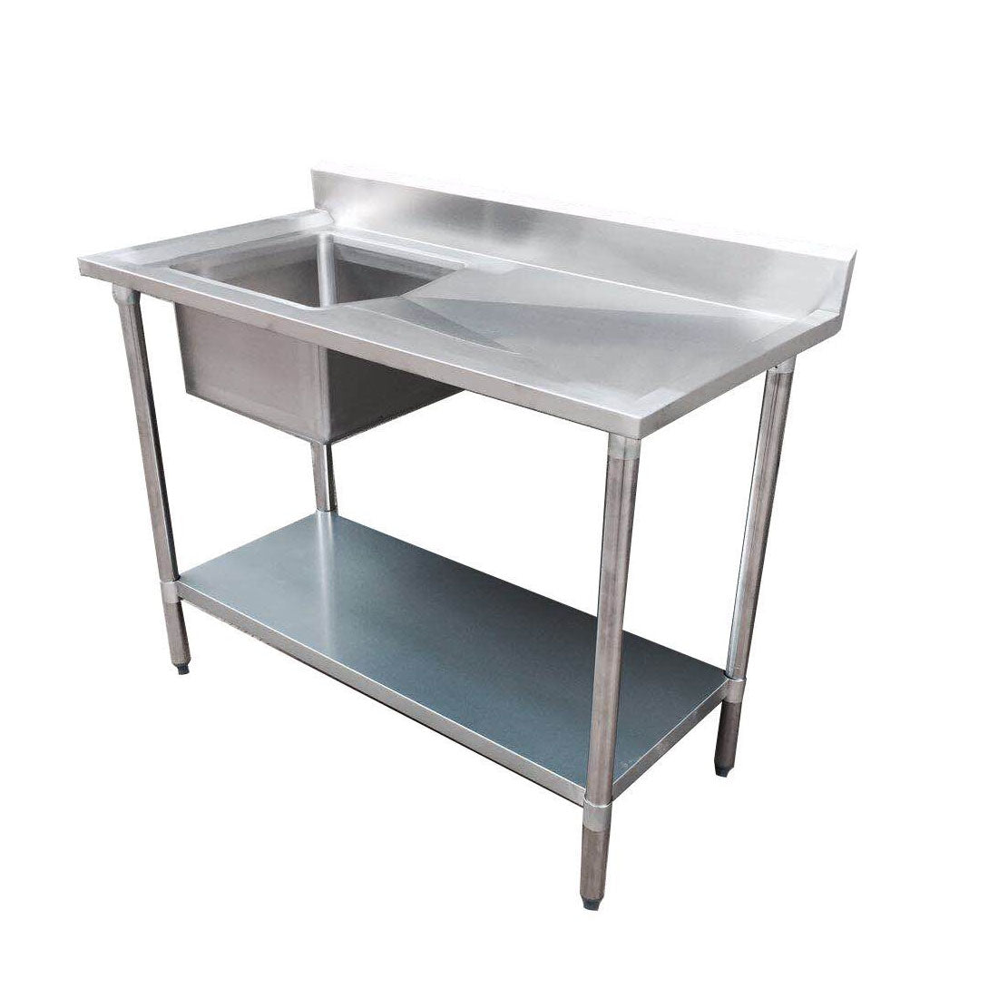 ECONOMIC 304 GRADE SS LEFT SINGLE SINK BENCH WITH SINK - 1200-7-SSBL