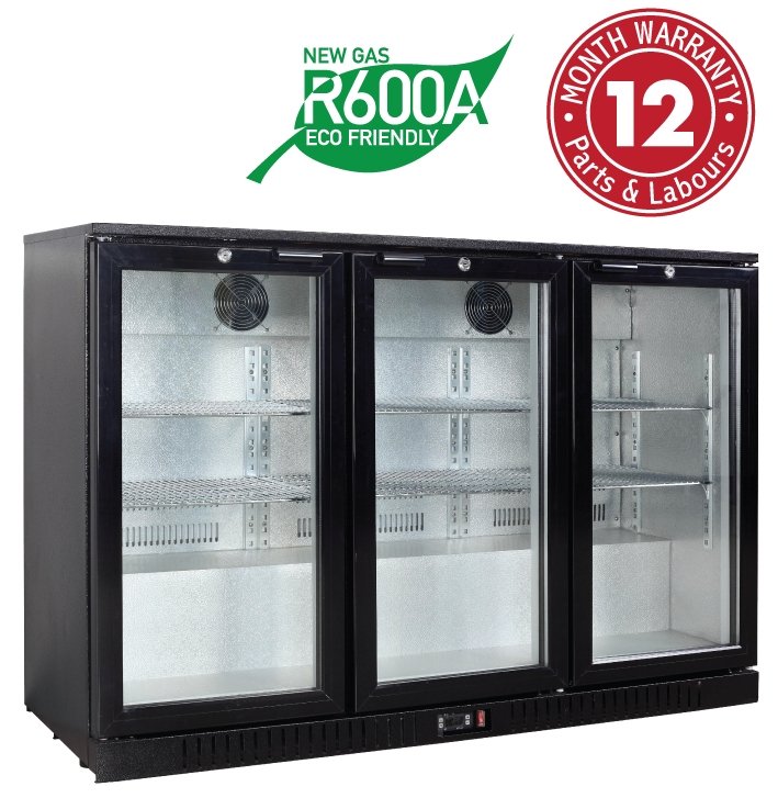 Exquisite UBC330 Three Swing Doors Backbar Display Fridge