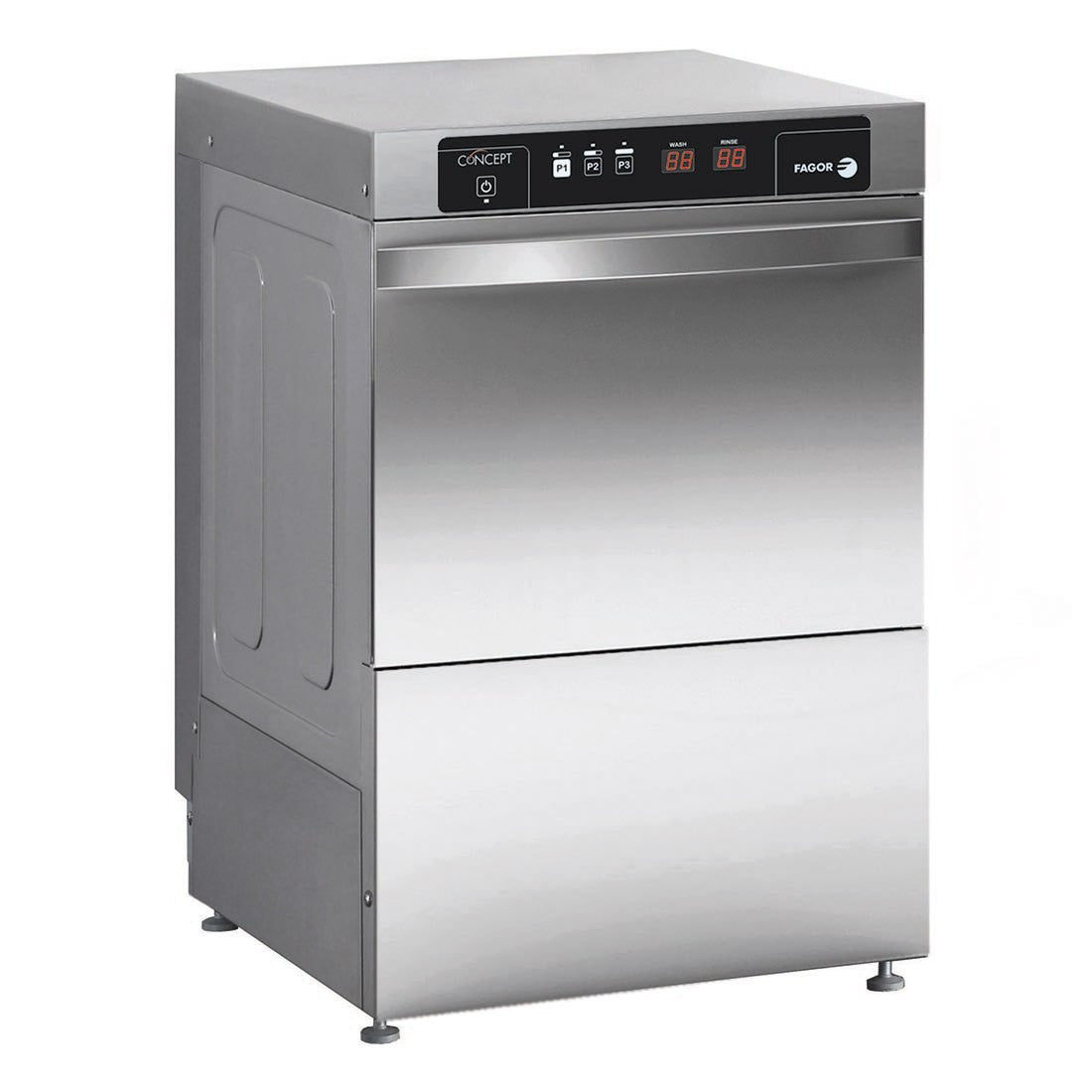 Fagor EVO-CONCEPT glass washer with drain pump and detergent & rinse dispenser cold rinse CO-402BDD