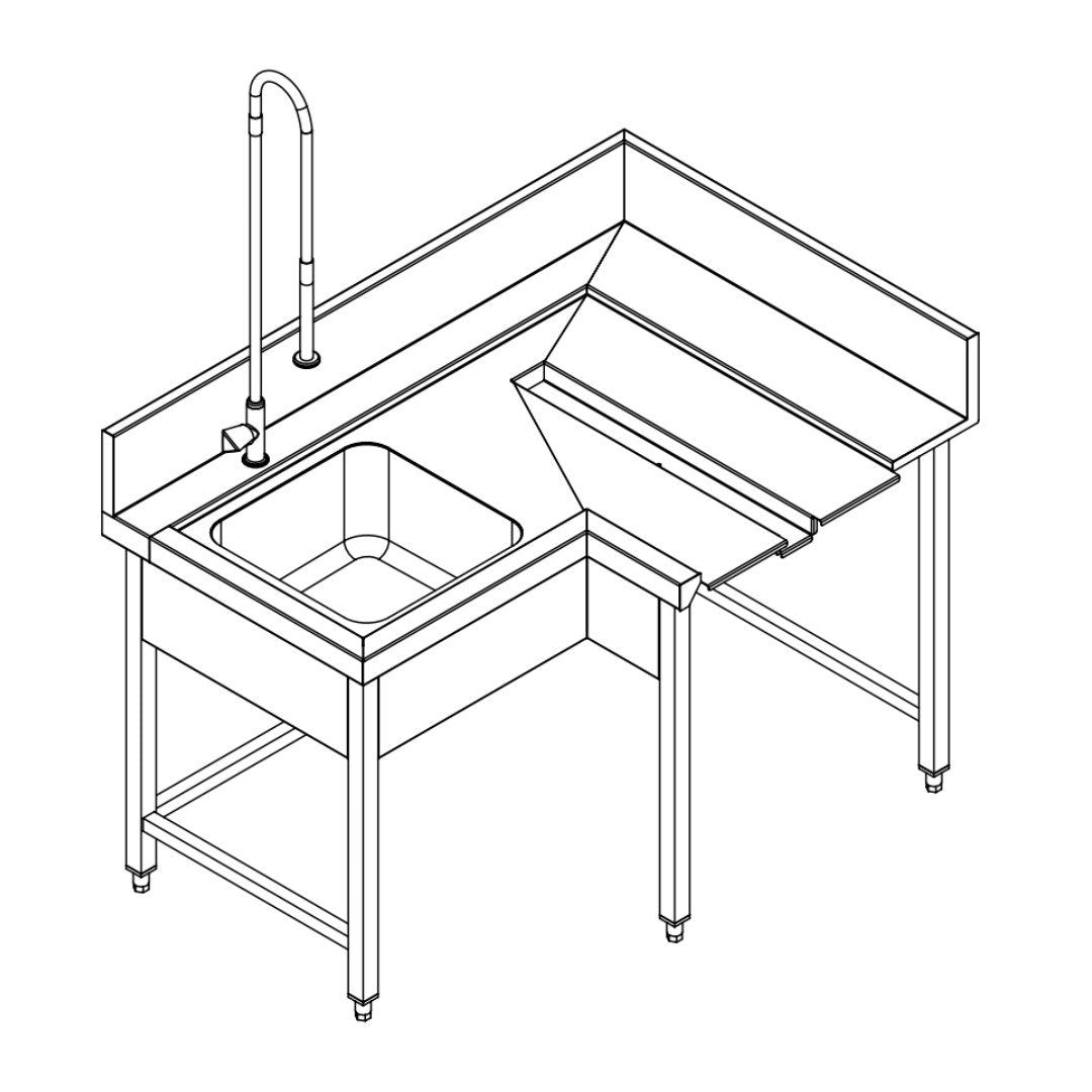 Fagor Pre-Rinsing Sink Bench w/ Introductor of Baskets MCFD-1000I