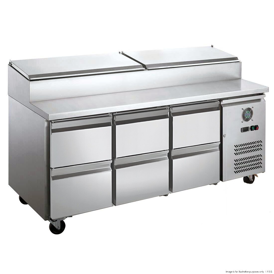 FED - X Six Drawer Salad Prep Fridge - XSS7C18S3V - 6D