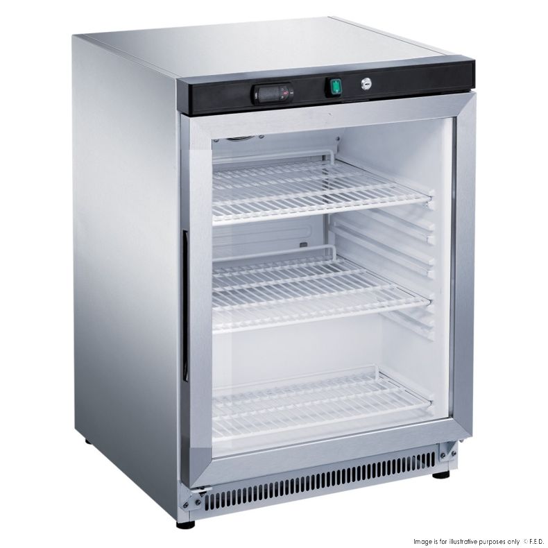 Fed - X Stainless Steel Upright Static Display Fridge XR200SG