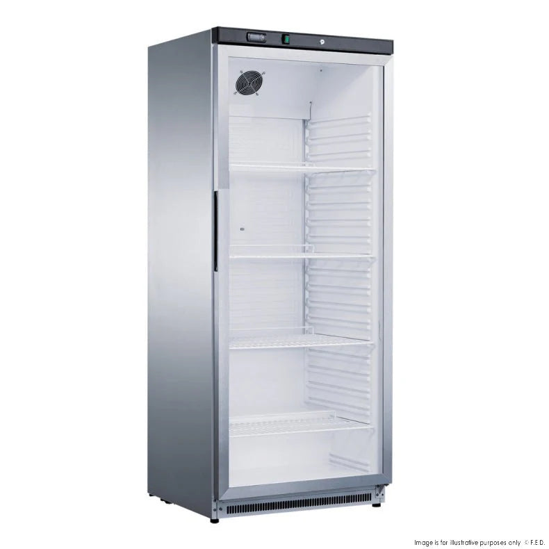 Fed - X Stainless Steel Upright Static Display Fridge XR600SG