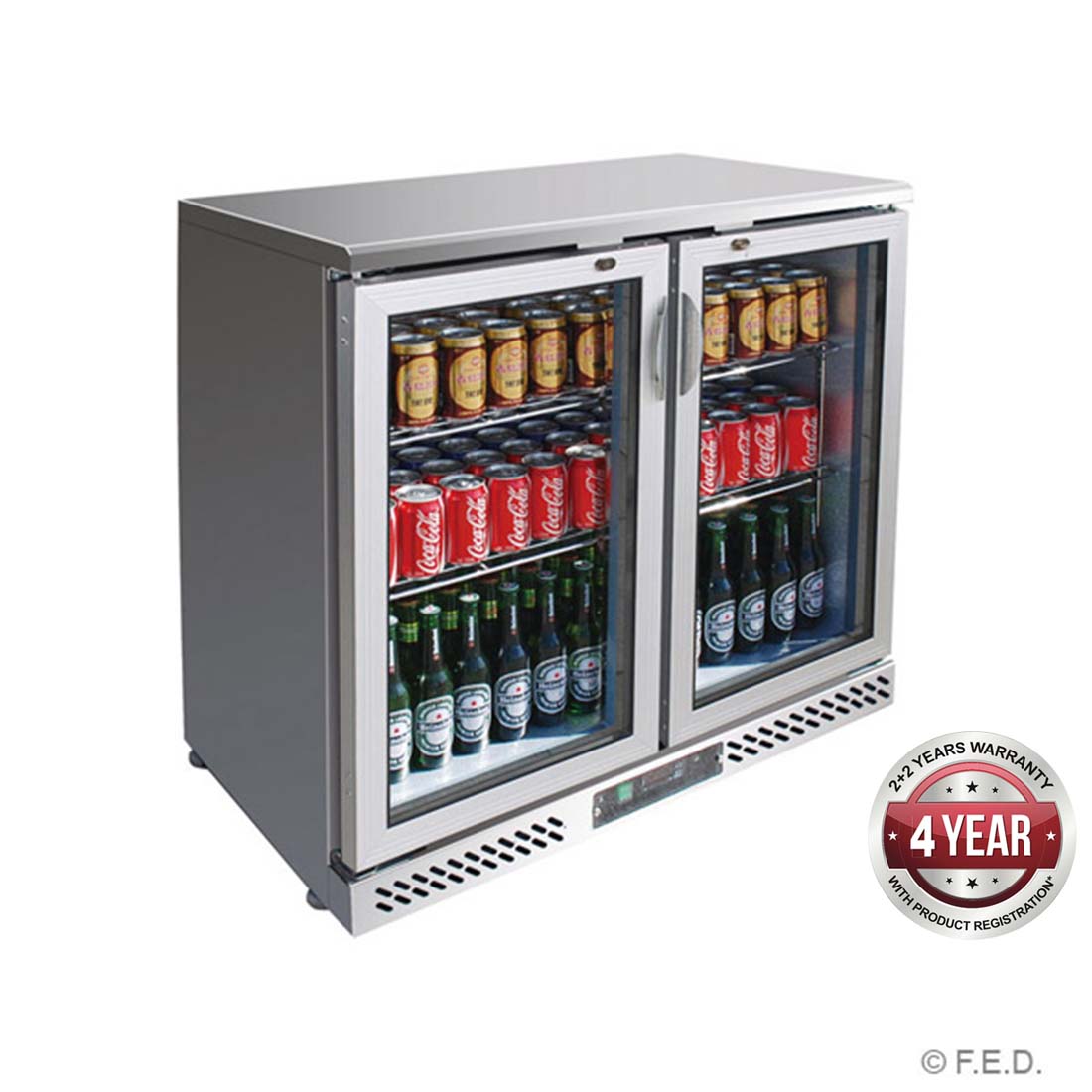 SC248SG TWO DOOR STAINLESS STEEL BAR COOLER