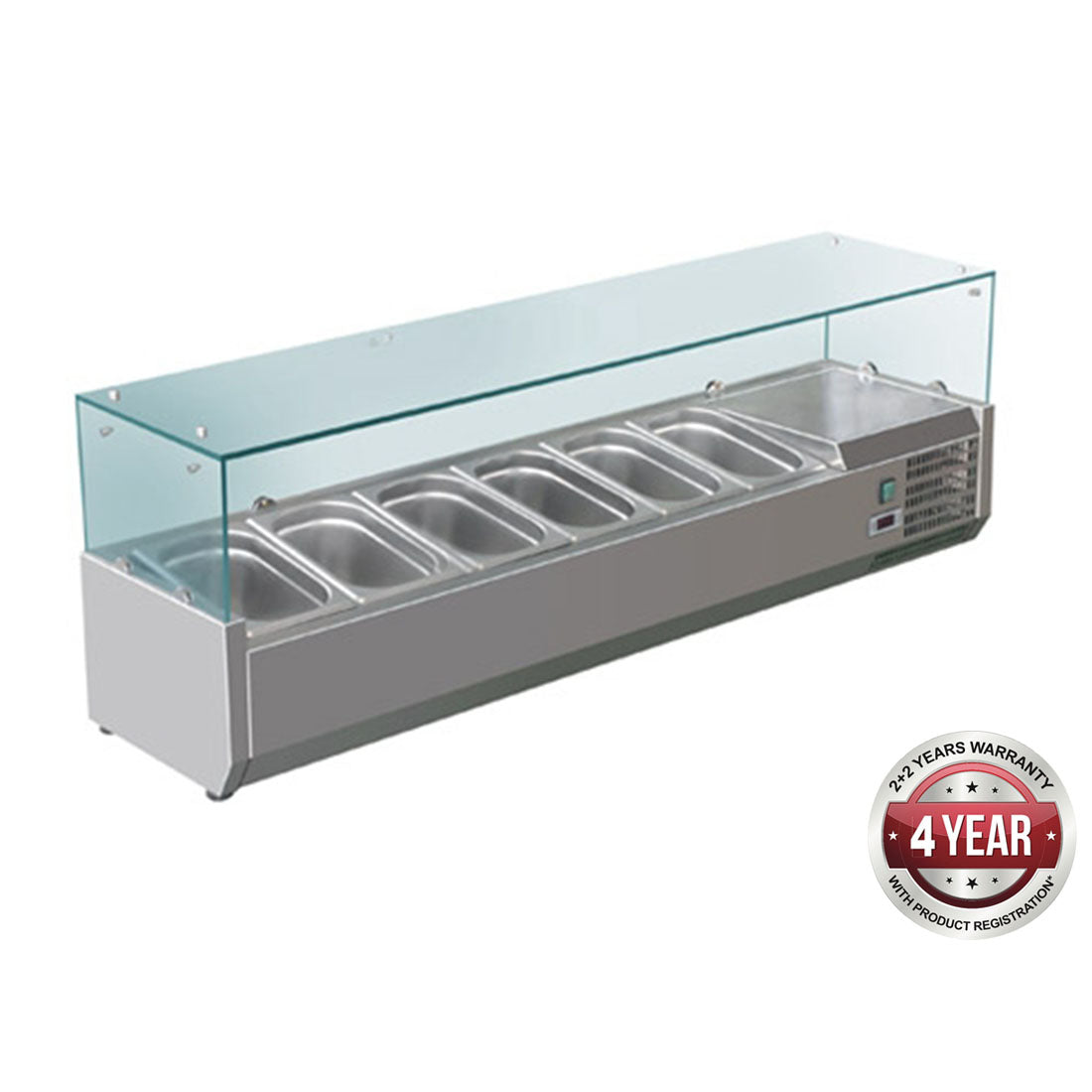FED-X FLAT GLASS SALAD BENCH - XVRX1500/380