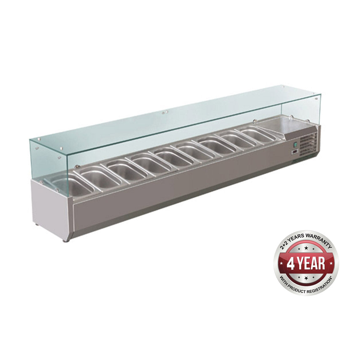 FED-X FLAT GLASS SALAD BENCH - XVRX2000/380