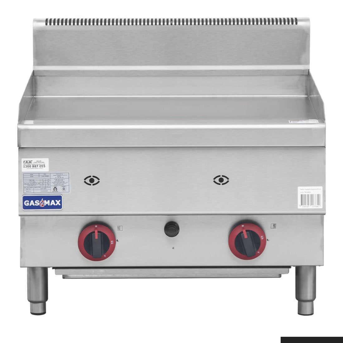 GASMAX Benchtop 2 Bunner Griddle 600mm - JUS - TRG60ELPG