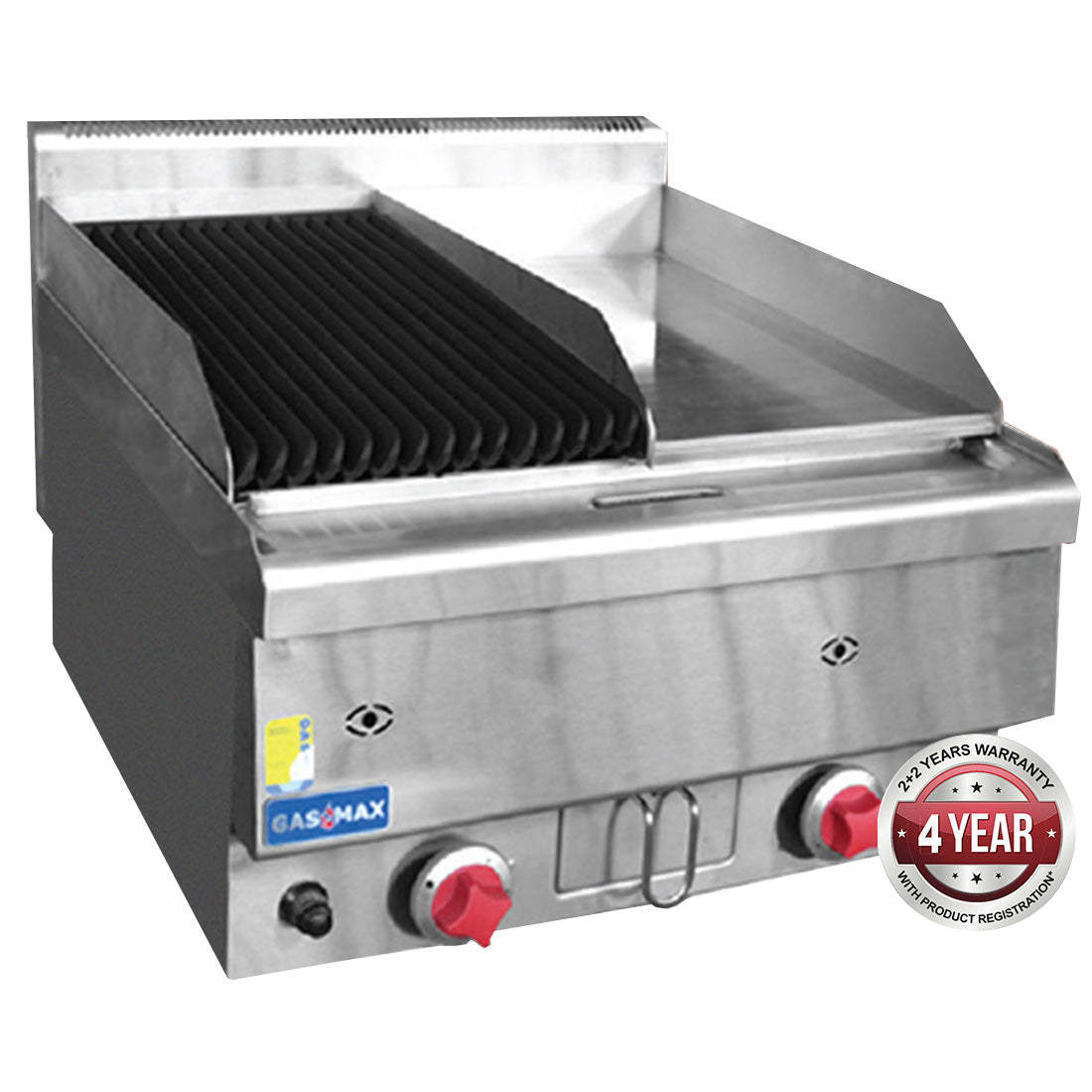 JUS-TRGH60LPG GASMAX BENCHTOP LPG GAS COMBO 1/2 CHAR & 1/2 GRIDDLE