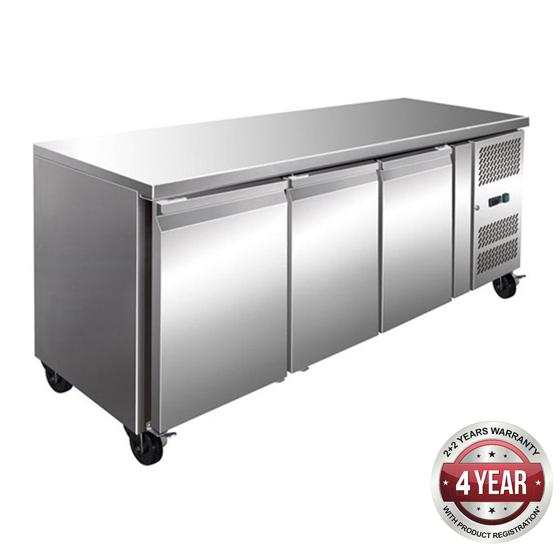 GN3100BT TROPICALISED 3 DOOR GASTRONORM BENCH FREEZER