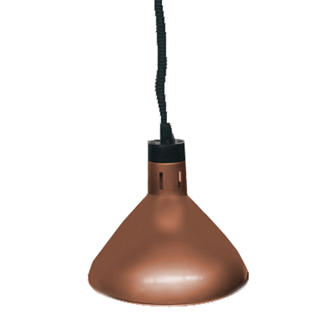 PULL DOWN HEAT LAMP ANTIQUE COPPER 270MM ROUND HYWBL09