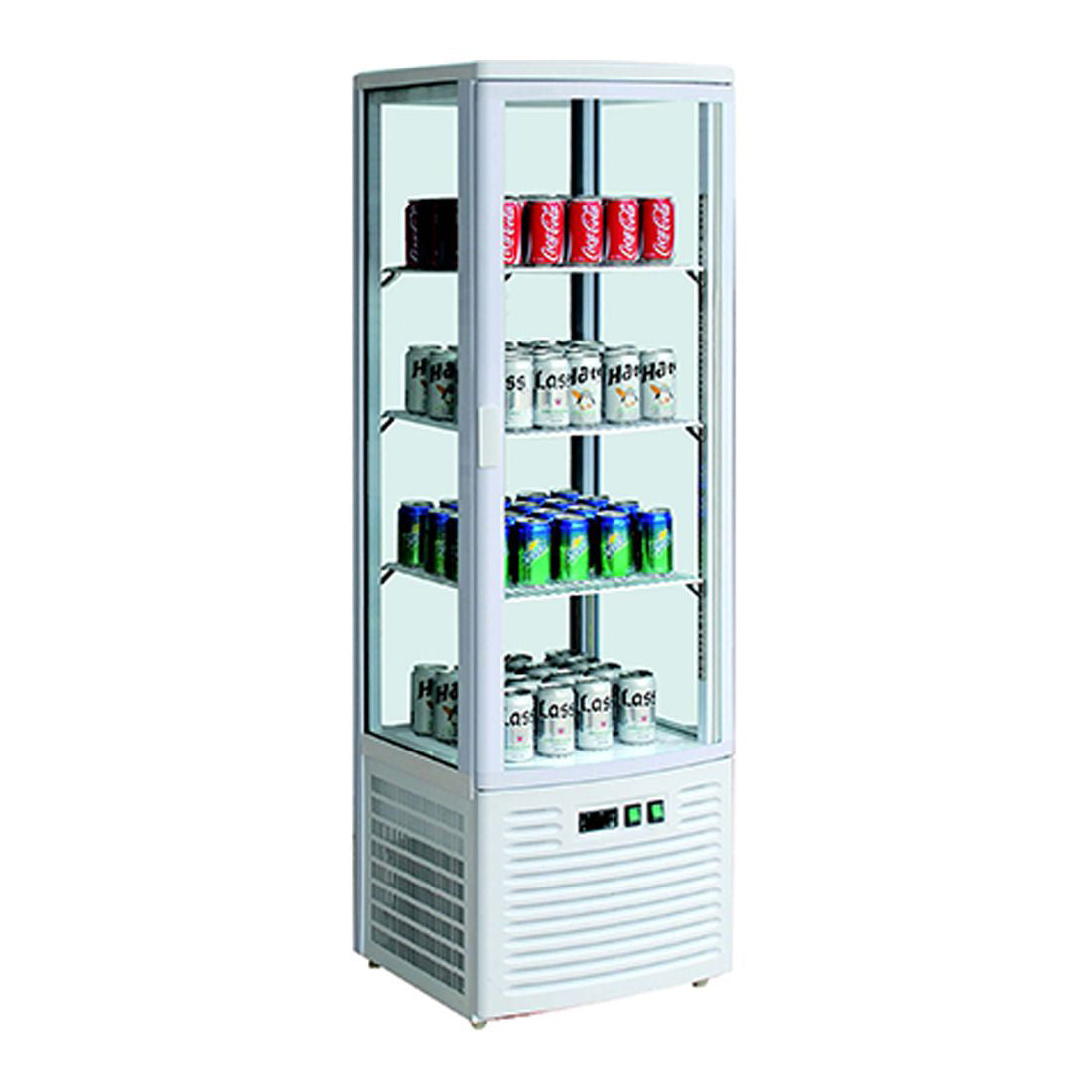 Thermaster Four-sided Upright Beverage Display Fridge Ivory-white - LSC235