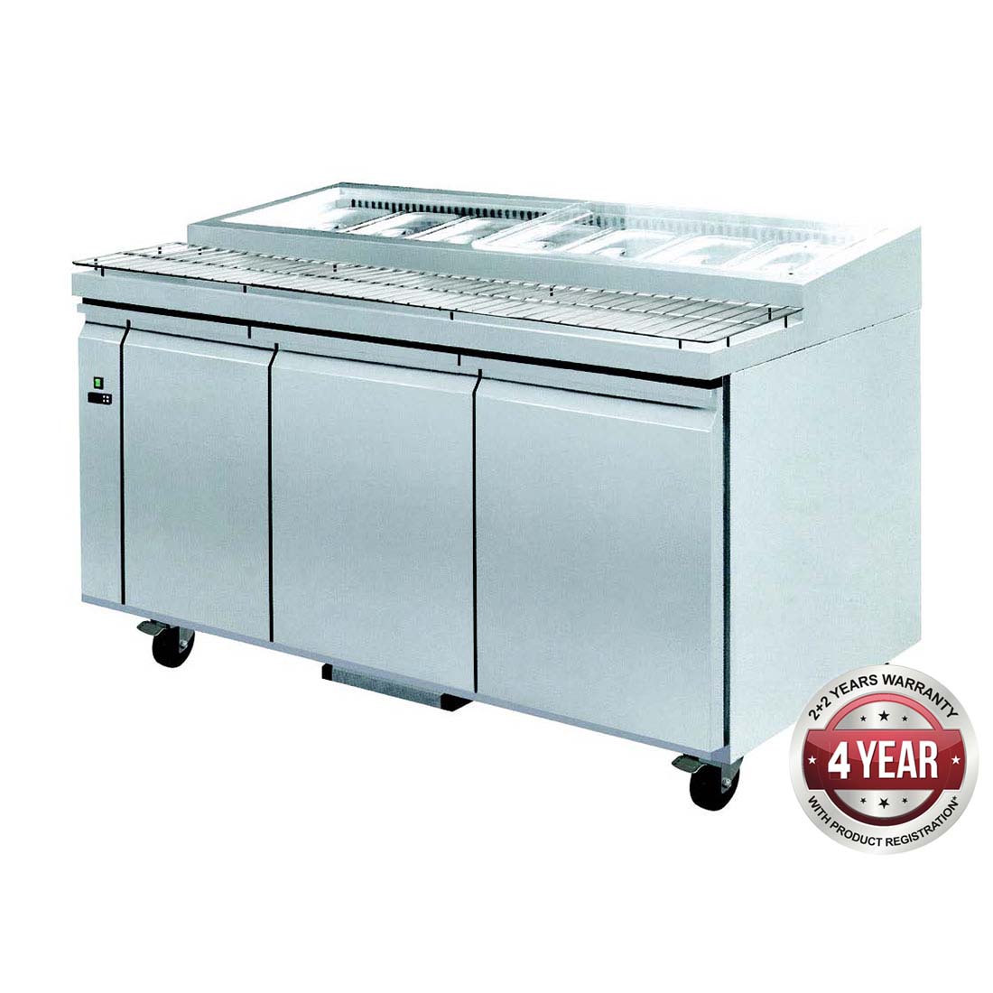 PWB150 THREE DOOR DELUXE PIZZA PREP BENCH