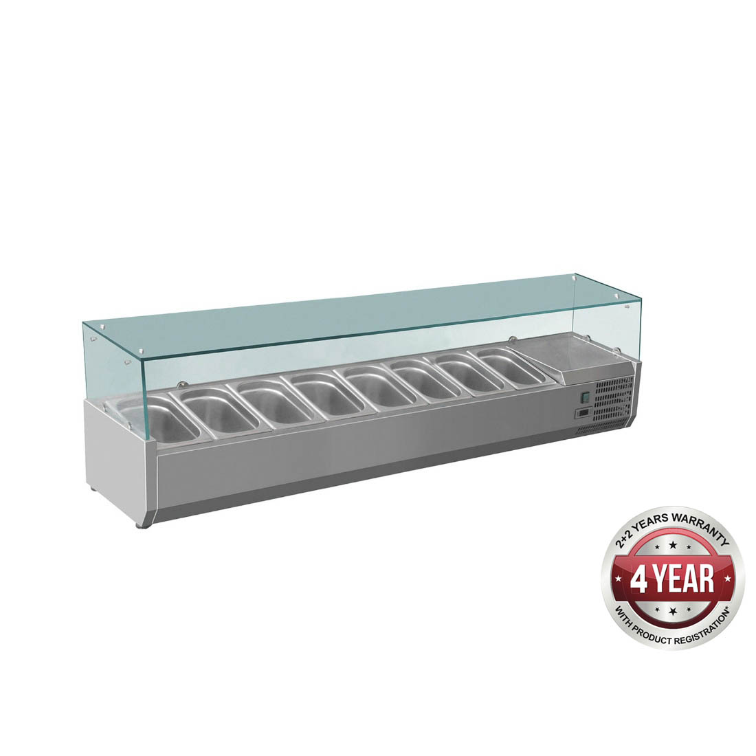 FED-X FLAT GLASS SALAD BENCH - XVRX1800/380