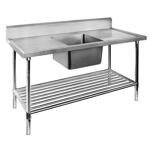 SINGLE CENTRE SINK BENCH & POT UNDERSHELF SSB7-1200C/A