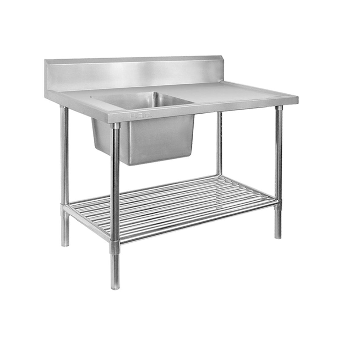 SSB6-1800L/A SINGLE LEFT SINK BENCH WITH POT UNDERSHELF