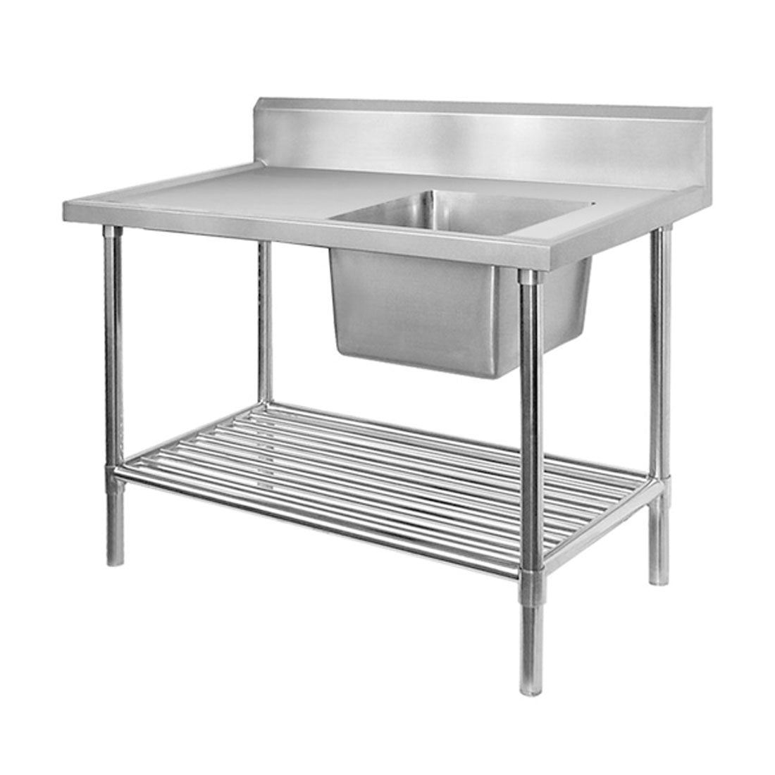 SSB6-1800R/A SINGLE RIGHT SINK BENCH WITH POT UNDERSHELF