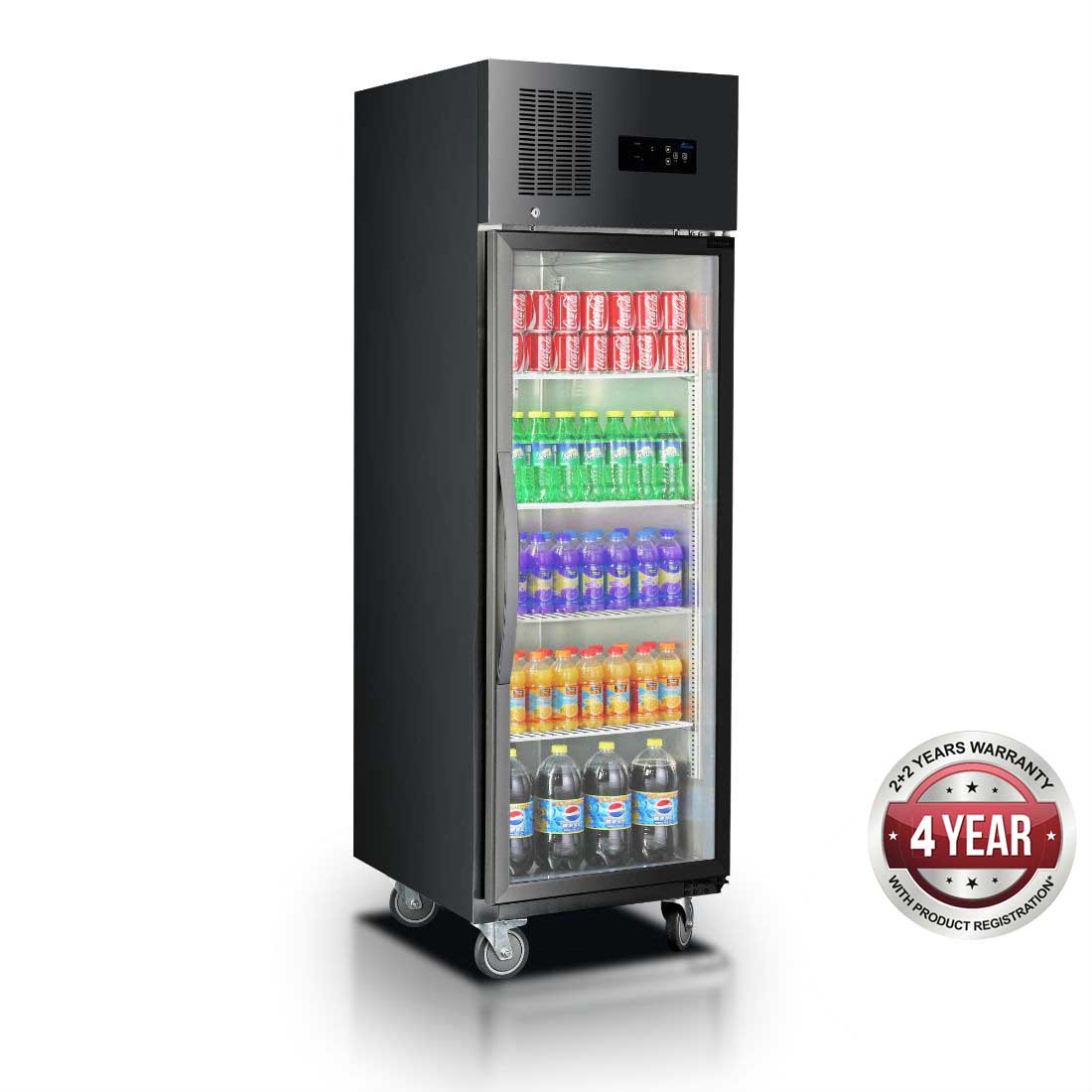 SINGLE GLASS DOOR UPRIGHT FREEZER BLACK STAINLESS STEEL - SUFG500B