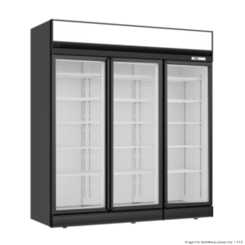 Thermaster Black Upright Three Glass Door Freezer - LG - 1563DF