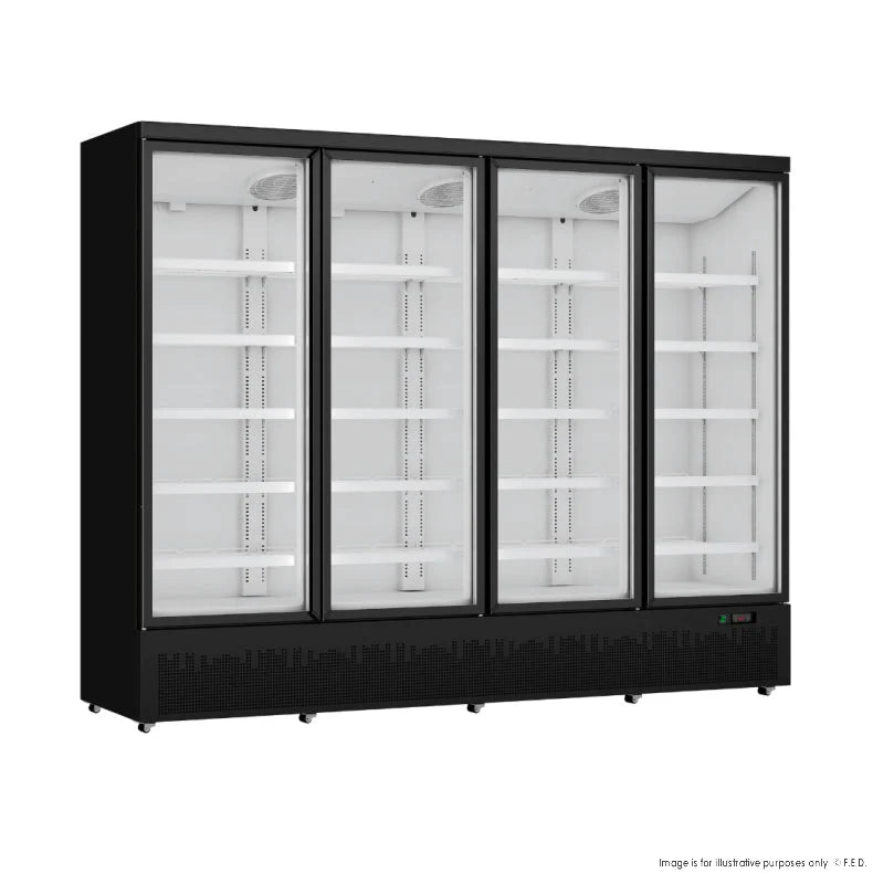 Thermaster Four Door Supermarket Fridge Black LG - 2200BGBM