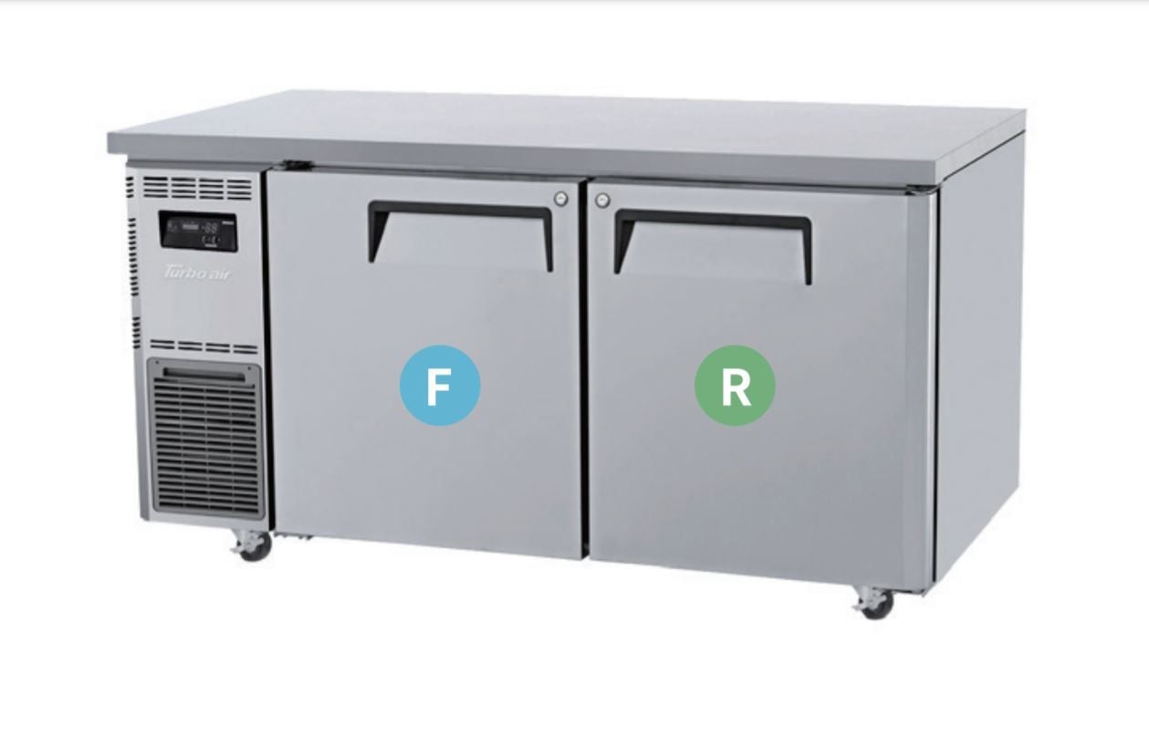 Turbo Air KURF15-2 1 door fridge &1 door freezer Undercounter Dual Temp