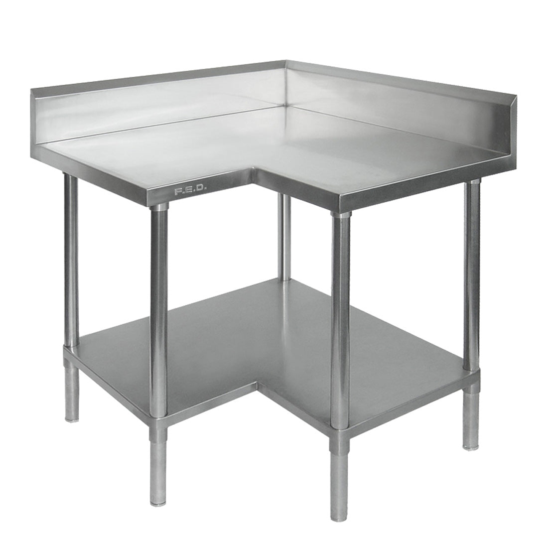 WBCB7-0900/A - CORNER WORKBENCH, 150MM SPLASHBACK & UNDERSHELF 900X900X900MM