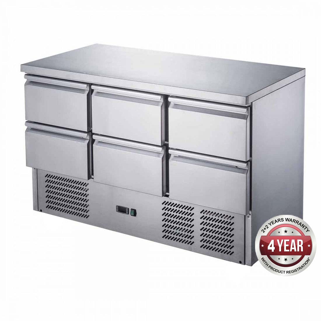 FED-X SIX DRAWER COMPACT WORKBENCH FRIDGE - XGNS1300-6D