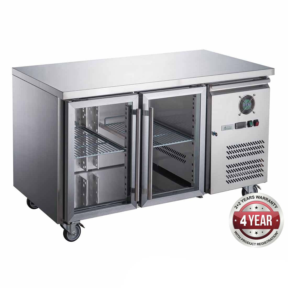 FED-X TWO GLASS DOOR BENCH FRIDGE - XUB6C13G2V