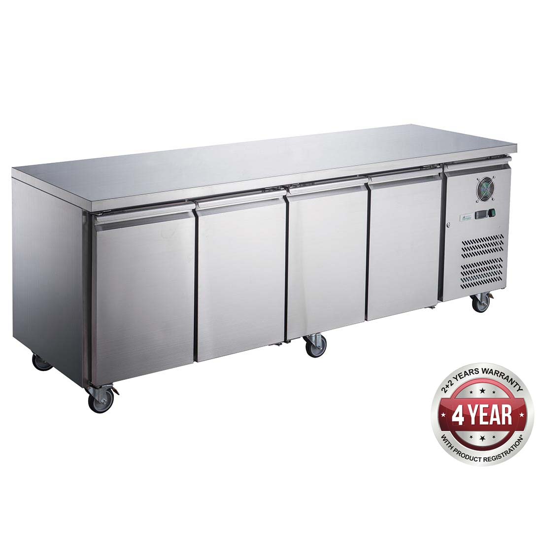 FED-X S/S FOUR DOOR BENCH FRIDGE - XUB7C22S4V